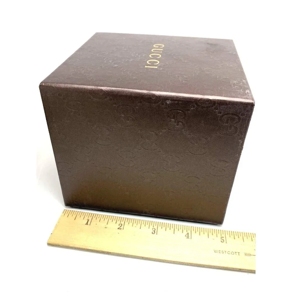 Gucci Watch Box Presentation Brown Cardboard Display Gift Empty With Booklet